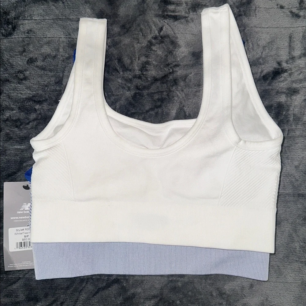 NWT New Balance Blue and White Sports Bras (S) - Picture 4 of 5